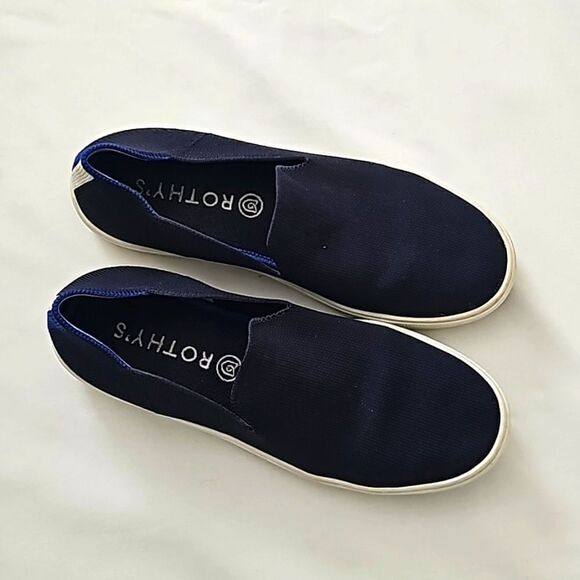 Womens Rothys sneakers Sz:8W  navy blue slip on school uniform - Picture 1 of 7